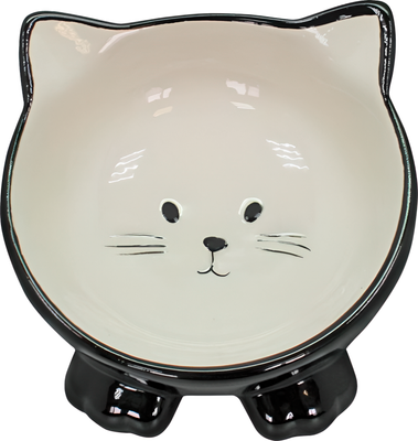 Миска для животных №1 Мордочка кошки / МКР608 (140мл, черный)