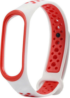 Ремешок для умных часов Bingo Sport для Xiaomi Mi Band 3/4 (белый/красный)