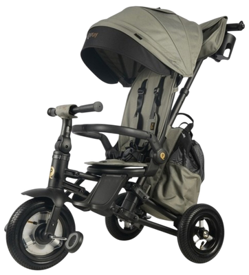 Трехколесный велосипед с ручкой QPlay NovaPlus1O (оливковый)