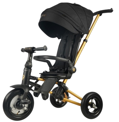 Трехколесный велосипед с ручкой QPlay Nova1GLD (черный)