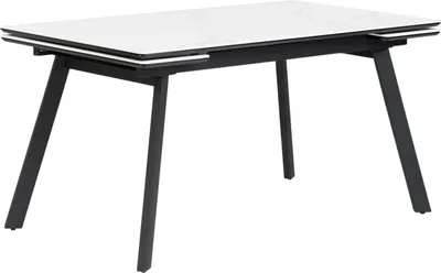 Обеденный стол Notta Норман 120-180х80 (snow alpin white/black)