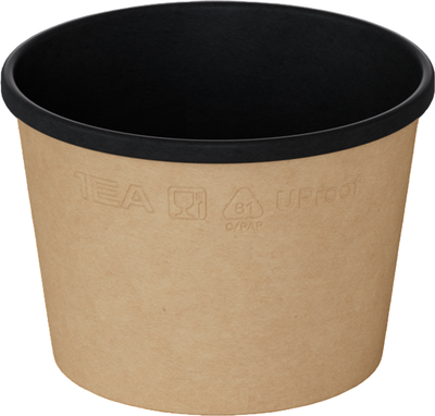 Набор одноразовых контейнеров 1EA OneBowl UP bottom OBbot380/BL (380мл, черный)