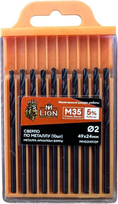Набор сверл M-Lion По металлу 2.0x49мм / MHD24910P (10шт)