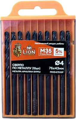 Набор сверл M-Lion По металлу 4.2x75мм / MHD427510P (10шт)