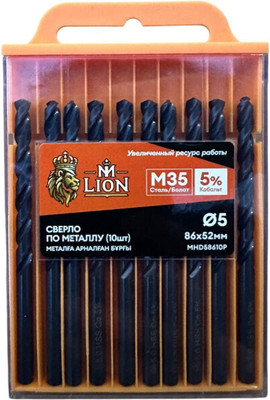 Набор сверл M-Lion По металлу 5.0x86мм / MHD58610P (10шт)