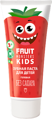 Зубная паста Фрутомонстры Мегамонстры Клубника детская (60г)
