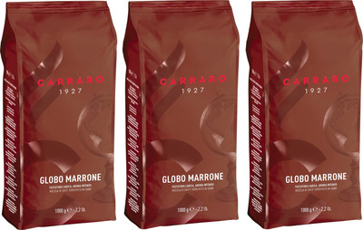 Кофе в зернах Carraro Globo Marrone 30% арабика, 70% робуста (3x1кг)