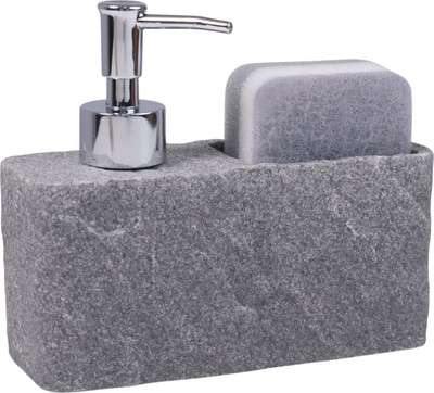 Дозатор для жидкого мыла AksHome Nexus с подставкой для губки (серый)