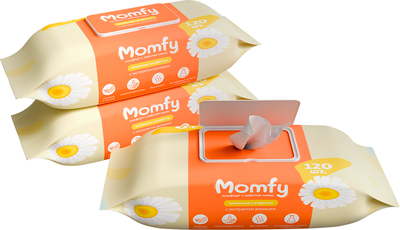 Влажные салфетки детские Momfy С экстрактом ромашки (360шт)