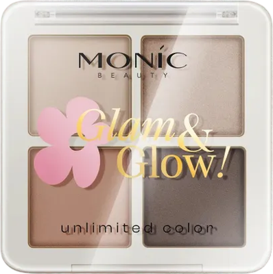 Палетка теней для век Monic Beauty Glam&Glow! Unlimited All Day Color тон 02 Milky Way