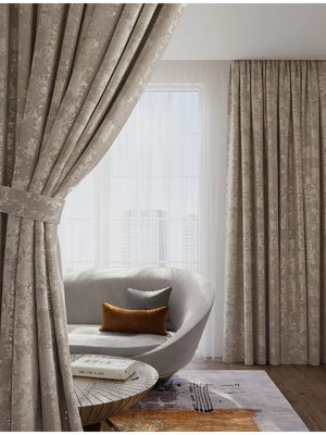 Комплект штор Mio Tesoro Мрамор 150x270 (2шт, бежевый)