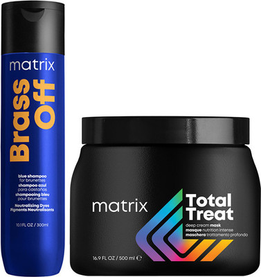 Набор косметики для волос MATRIX Brass Off Шампунь 300мл + крем-маска Matrix Total Treat 500мл
