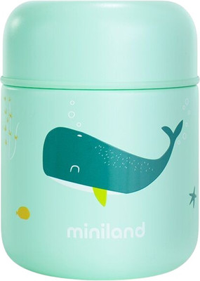 Термос для еды Miniland Thermy Ocean Mini Whaley / 89617 (280мл, бирюзовый/киты)