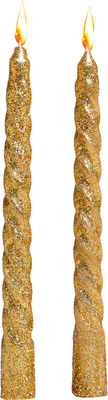 Набор свечей Дарим Красиво Витые / 831924 (2шт, блестка/золото)