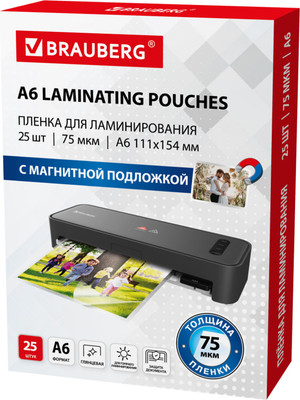Пленка для ламинирования Brauberg А6 75мкм / 533120 (25шт)