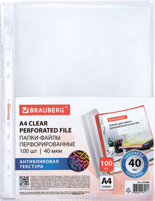 Набор файлов Brauberg Pixel / 273009 (100шт)