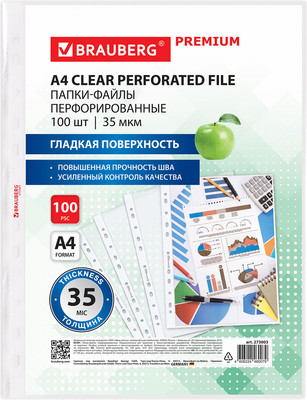 Набор файлов Brauberg Premium / 273003 (100шт)