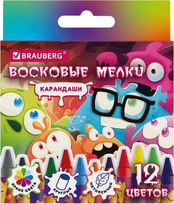 Восковые мелки Brauberg 273238 (12цв)