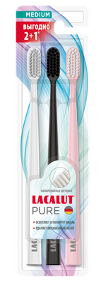 Набор зубных щеток Lacalut Pure средней жесткости (3шт)