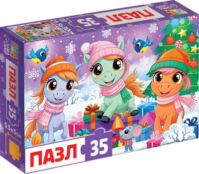 Пазл Puzzle Time Новый год у лошадок / 10885665