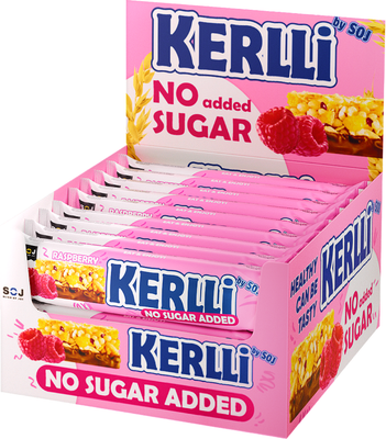 Набор протеиновых батончиков SOJ Kerlli Злаковый (18x45г, малина)