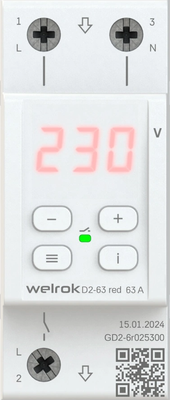 Реле напряжения Welrok D2-63 ТN Red