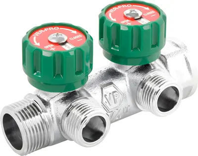 Коллектор отопления Vieir Под плоское уплотнение 3/4x1/2" VER402-A / 43941