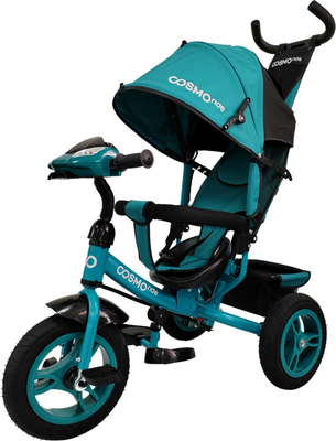 Трехколесный велосипед с ручкой CosmoRide LX-00TQ (темно-зеленый)