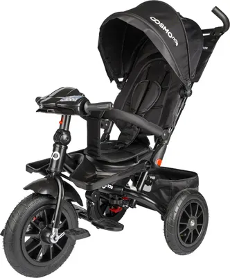 Трехколесный велосипед с ручкой CosmoRide LX-03ED (черный)