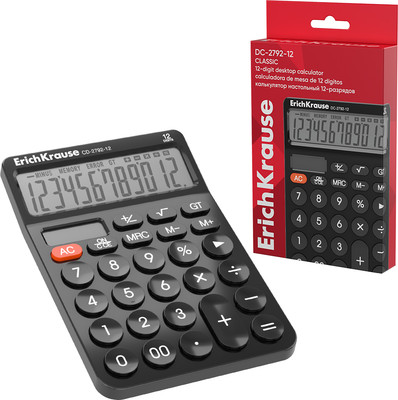 Калькулятор Erich Krause DC-2792-12 Classic / 62750 (черный)