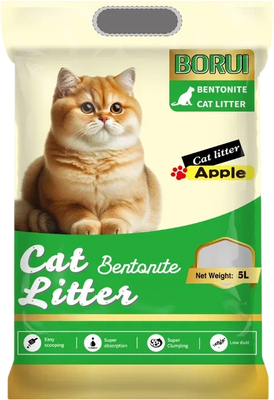 Наполнитель для туалета Borui Бентонитовый (5л, яблоко)
