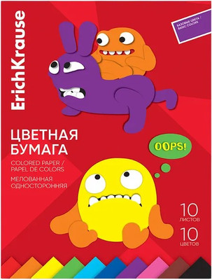 Набор цветной бумаги Erich Krause Jolly Friends / 63620 (10л)