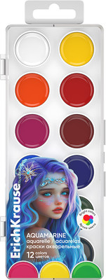 Акварельные краски Erich Krause Aquamarine / 65190 (12цв)