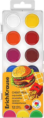 Акварельные краски Erich Krause Cheat Meal / 65441 (12цв)