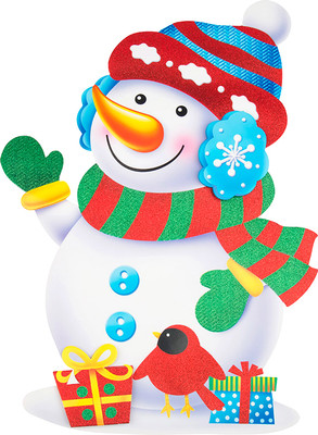 Наклейка на окно Волшебная страна Снеговик 110413