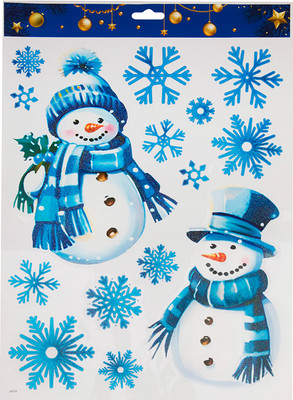 Наклейка на окно Волшебная страна Два снеговика / 110412