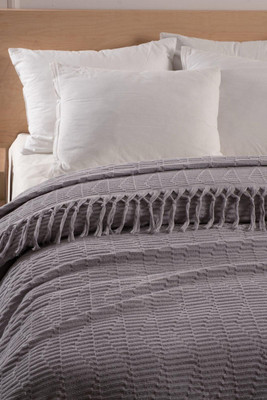 Покрывало Karven Sezar с бахромой Евро 200x220 / Y1035 SEZAR Gri