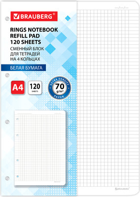 Сменный блок листов Brauberg А4 / 404516 (120л, белый)