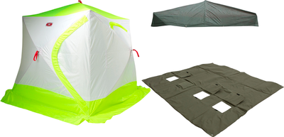 Палатка Медведь Екатеринбург Куб-3 зимняя с полом Оксфорд 600 и накидкой