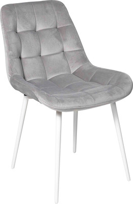 Стул Алвест AV 405 (светло-серый бархат Н-09/белый)