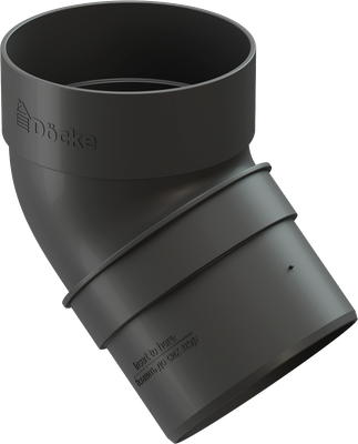 Колено трубы водосточной Docke 120мм (серый)
