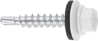 Саморез Admiral Кровельный 5.5x19 (100шт, RAL 9003 белый)