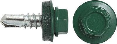 Саморез Admiral Кровельный 5.5x25 (100шт, RAL 6005 темно-зеленый)