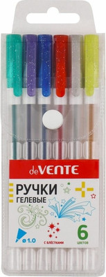 Набор гелевых ручек deVente Hit Glitter / 5051376 (6цв)