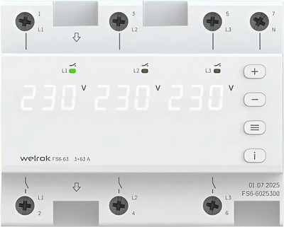 Переключатель фаз Welrok FS6-63 (белый)