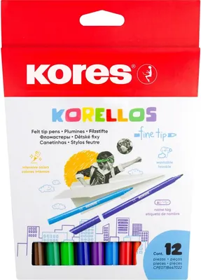 Фломастеры Kores Korellos Standart / 29013.21 (12цв)