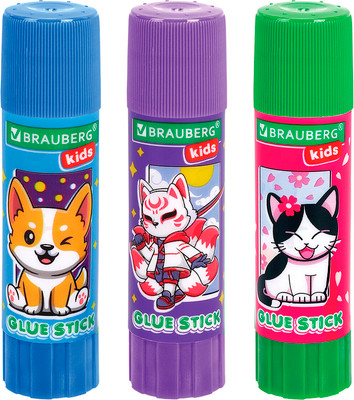 Клей-карандаш Brauberg Kids. Anime / 272471 (3шт)