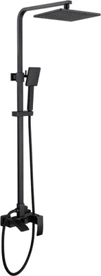 Душевая система со смесителем Abber Wasserfall AF8616BL (черный матовый)