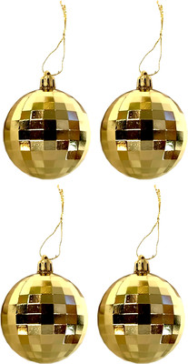 Набор шаров новогодних Золотая сказка 592484 (4шт, золотистый)