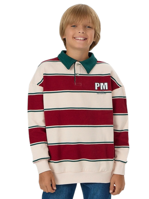 Свитшот детский Mark Formelle 123469 (р.134-68, молочно-красная полоска-1)